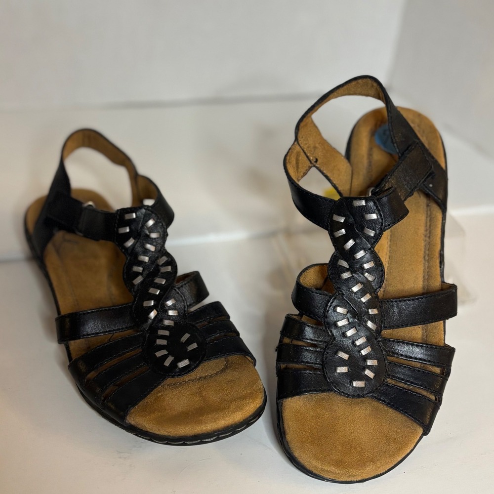 Natural Soul Naturalizer Black Strappy Gladiator Sandals Silver 7.5 Teacher Work